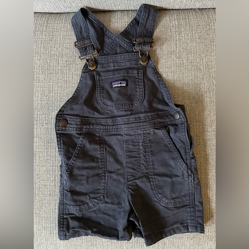 Kids Patagonia Canvas Short Overalls in Navy 2T